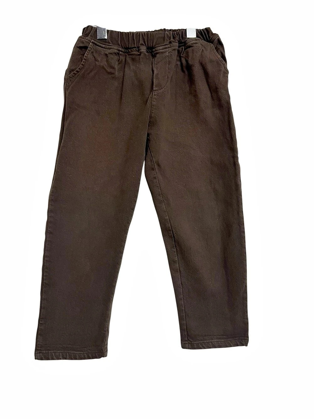Fostered Collection Straight Leg Cotton Pull On Pants in Brown Size 7